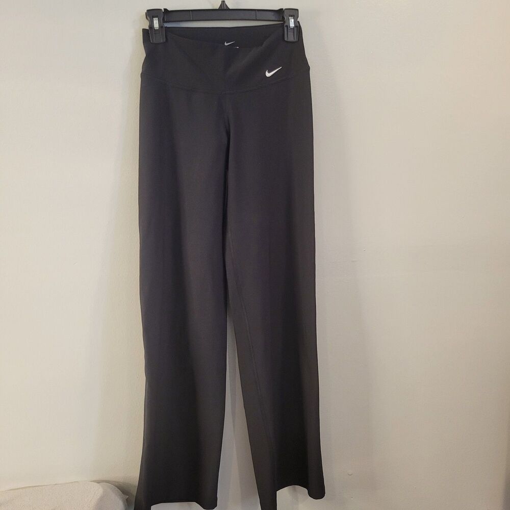 NIKE Women's XS Dri-Fit Wide Leg Yoga/Pilates Blk Stretch Flare Activewear Pant